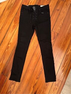 rag & bone Black Lace-Up Skinny Jeans